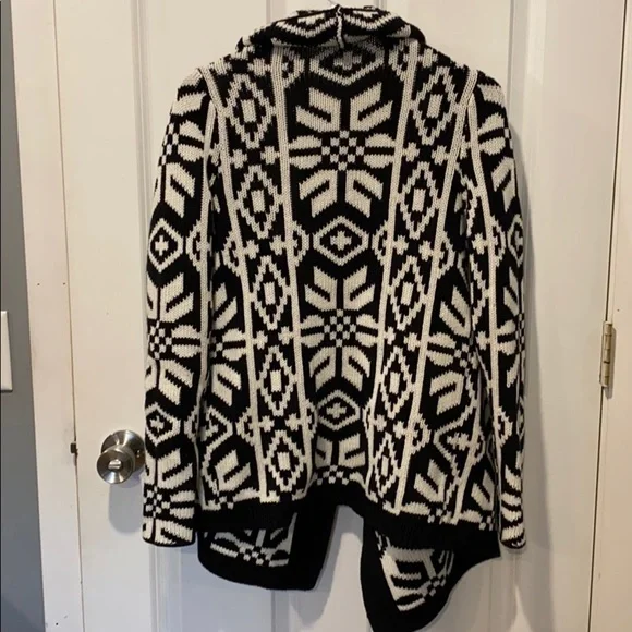 Oversized Chunky Sweater Jacket Shacket Tribal - Picture 7 of 14